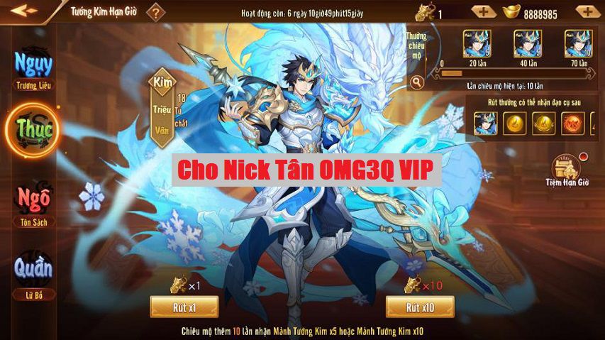 Cho Nick Tân OMG3Q VIP 2022 Mới Nhất – Share acc Tân OMG 3Q VNG Free